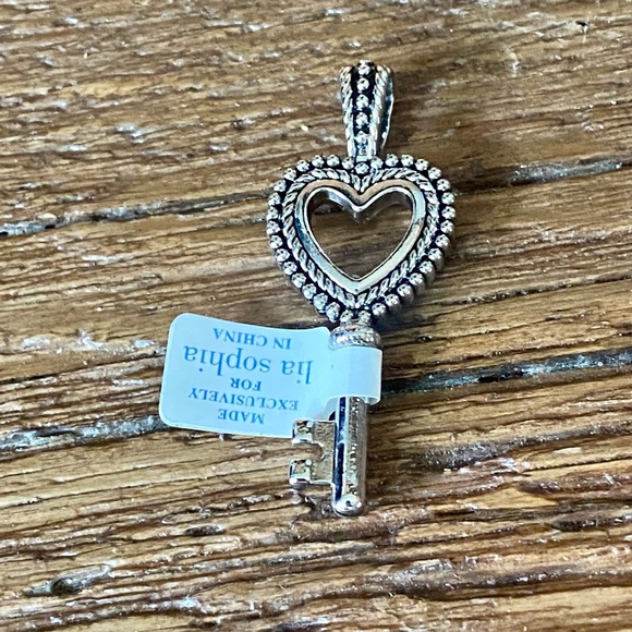 Lia Sophia Heart Key Slide Pendant - Picture 2 of 3